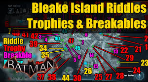 Riddler trophies have been a staple of the arkham games ever since arkham asylum. Batman Arkham Knight Bleake Island Riddles Trophy And Breakable Objects Locations Youtube