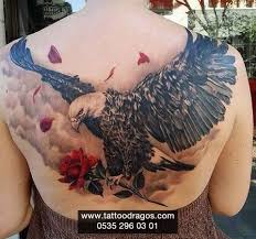 6 adet tek kullanımlık vücut dövmesi desenler: Kartal Dovmesi 8408 Tattoo Dragos