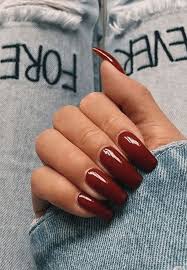25 Classy Fall Nail Color 2019 To Copy Now Fake Acrylic Nails Red Acrylic Nails Square Acrylic Nails
