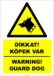 Turkce Ingilizce Dikkat Kopek Var Ikaz Levhasi Tabelasi Etiketi