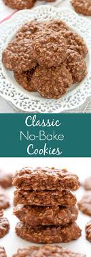 These Classic No Bake Cookies Only Require A Few Simple Ingredients And Are Incredibly Easy To Make Loade Baking Recipes Cookies Desserts Easy No Bake Cookies