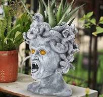 Amazon.com: PERFECTOP Maceta grande con cabeza de Medusa ...