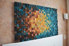 The Universe Wood Wall Art In Navy Blue Yellow Orange Brown Etsy Reclaimed Wood Art Wood Art Wood Wall Art