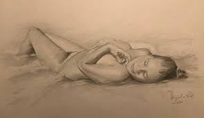 (36,4 x 25,7 cm) funktioniert nur, kein bilderrahmen. On The Beach Akt Weiblich Zeichnen Pose Von Daniela Riss Bei Kunstnet