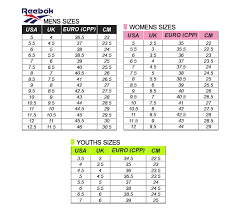 Reebok Pump Fury Size Chart