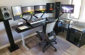 U shaped workstations are perfect for executive interiors and upscale home office environments. Web Developer And Music Production Desk With 5 Monitors And Sit Stand Height Adjustment Computer Stand For Desk Sit Stand Desk Desk