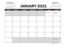 Printable 2021 New Zealand Calendar Templates With Holidays