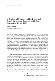 Pdf A Typology Of Personal And Environmental Sexual Harassment Research And Policy Implications For The 1990s