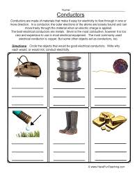 Conductors Worksheet Electrical Conductor Conductors Matter Worksheets