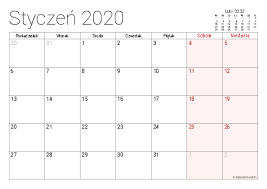 A co z sylwestrem na przełomie 2020 i 2021 roku? Kalendarze Do Wydrukowania Pdf Na Rok 2020 Kalendarz Swiat