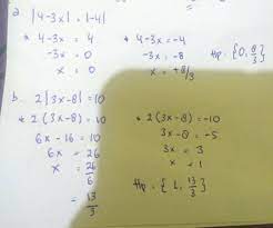 Dengan menggunakan sifat persamaan nilai mutlak maka diperoleh 2 persamaan sebagai jadi tidak ada nilai x yang memenuhi persamaan nilai mutlak. Hitunglah Nilai X Jika Ada Yang Memenuhi Persamaan Nilai Mutlak Berikut Jika Tidak Ada Nilai X Brainly Co Id