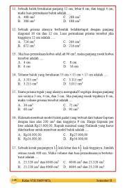 Pilihan ganda (pg) bab 8 (bangun ruang sisi datar) uji kompetensi 8 matematika (mtk) kelas. Uji Kompetensi 8 Matematika Kelas 8 Semester 2 Rismax
