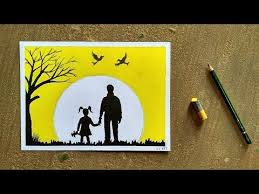 Simple Fathers Day Drawing Painting For Beginners Father And Daughter Drawing Youtube In 2021 Father S Day Drawings Dad Drawing Canvas Painting Designs