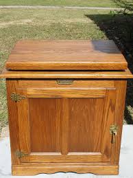 Vintage White Clad Simmons Hardware Ice Box Cabinet Tv Stand Lazy Susan Top Tv Stand White Vintage Lazy Susan