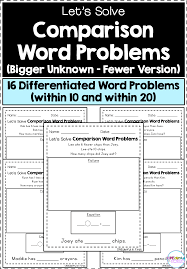Graph how we get to school. Comparison Word Problems Bigger Unknown Fewer Version Word Problems Elementary Math First Grade Math