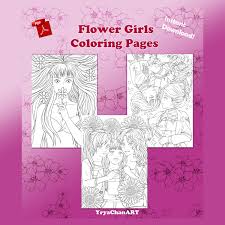 Cute anime coloring pages pdf. Artstation Flower Girls Coloring Pages Books Comics