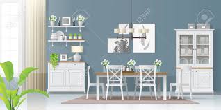 Best prices & largest inventory. Interior Background With Dining Room In Modern Rustic Style Vector Illustration Royalty Free Cliparts Vectors And Stock Illustration Image 119106570