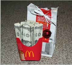 Fast Food Surprise Interesting Idea For Giving Money As A Gift Creative Money Gifts Money Gift Christmas Money