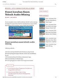 Disini saya akan membagikan kunci jawaban exam skill academy untuk kelas pelatihan pelajari dasar bahasa inggris toefl bagian 1 2 3 toefl part 1 toefl 2 part 2 danjuga part 3 serta kunci jawaban exam skill academy untuk kelas kuasai toefl pbt raih score 600. Kunci Jawaban Exam Teknik Audio Mixing Canva Pedia
