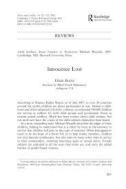 Innocence Lost: <italic>Child Soldiers: From Violence to  Protection,</italic> Michael Wessells, 2007. Cambridge, MA: