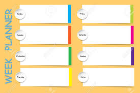 Weekly Planner With A Chart For Notes And White Charts For Each