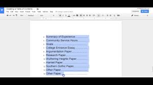 After that, you have to click on the insert tab in the menu bar. Creating A Table Of Contents In A Google Doc Youtube