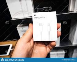 Man Holding Packaging Of Apple Computers Usb C To Lighting Cable Editorial Image Image Of Usbc Electronics 136402780