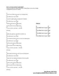 Put A Little Love In Your Heart For Sbwe Music Book Music Lessons Content Words