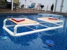 Pin By Lanie Belloli On Stuff To Buy Floating Beer Pong Table Beer Pong Tables Backyard Games