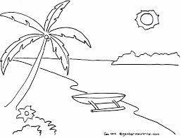 Untuk ombak dan aksen langit anda bisa menambahkan sedikit aksen garis supaya air dan langit dan air memiliki perbedaan yang sekaligus bisa menghasilkan keindahan meski detail sketsa yang satu ini terlihat sederhana. Gambar Pemandangan Laut Kartun