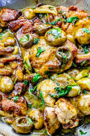 Sweet Chili Soy Glazed Foil Baked Salmon Garlic Butter Chicken Easy Chicken Recipes Chicken Thighs Mushrooms