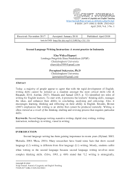 Writing is one of the most important aspects in english language acquisition. Pdf Second Language Writing Instruction A Recent Practice In Indonesia