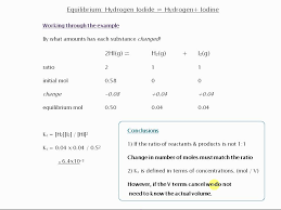 Equilibrium Calculating Kc Hydrogen Iodide Hydrogen Iodine Youtube