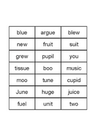 You can hear 'ew' in the word chew! Phonic Vowel Blend Sounds And Words Long U Ue Oo U E U Ew Ui Ou O