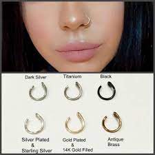 Tiny Fake Nose Ring Hoop Piercing Best In 2021 Nose Piercing Hoop Fake Nose Rings Nose Piercing Jewelry