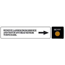 Can be back ordered, average lead time: Duo Safety Ladder Heat Sensor Label