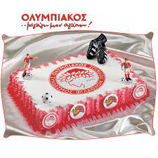 Έβαλε κερασάκι στην τούρτα με ενέργεια αλά. Olympiakos Podosfairo Toyrta Gene8liwn Kardasis Decorations