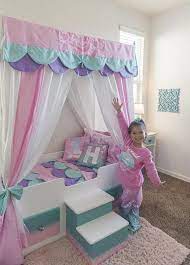 Get inspired with these easy kids' bedroom ideas that look anything but babyish. Mermaid Bed Mermaid Canopy Bed Girls Bed Toddler Twin Or Full Mermaid Bedding Canopy Top Pers Girl Beds Mermaid Bedding Girls Bed Canopy