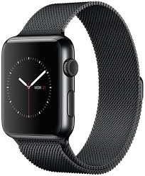 Black Apple Watch Face With White Band Apple Apple Watch 42mm Space Black Stainless Steel Case With Space Black Milanese Loop Apple Watch Bands Mens Buy Apple Watch Apple Watch Men