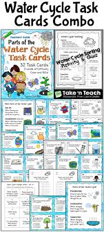 Water Cycle Task Cards Bundle Task Cards Water Cycle Teacher Guides