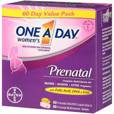 Maybe you would like to learn more about one of these? One A Day Women S Prenatal Multivitamin Two Pill Formula Supplement For Before During And Post Pregnancy Including Vitamins A C D E B6 B12 Folic Acid And Omega 3 Dha 60 60 Count