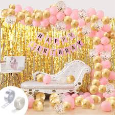 See more ideas about birthday decorations, party, birthday. Party Propz Girls Happy Birthday Balloons Banner Curtains Decorations Kit 93pcs For Girl Baby Kids First Bday Decoration Items Home Room Decor Wife Women Celebration Pink Princess Quarantine Theme Amazon In Toys Games