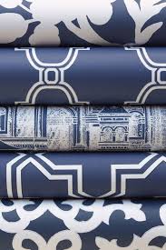 Navy Rolls From Thibaut S Graphic Resource Collection Similiar Items In Stock Now At Local Shop Annex Navy Wallpaper Blue And White Wallpaper Thibaut Wallpaper