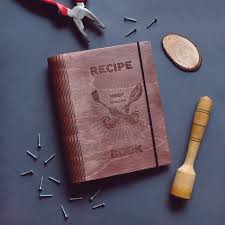 Custom Blank Recipe Binder Book Journal Cookbook Wooden Kitchen Cook Notebook Personalized Recipe Cooking Book Gift