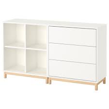 Ikea Eket Schrankkombination Untergestell Weiss Durch Kombination Von Offener Und Geschlossener Aufbewahrung Lasst Sic Mobili Ikea Arredamento Salotto Idee