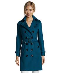 burberry teal cashmere sandringham trench coat modesens