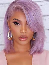 Purple Bob Haircut Wig Hairstyles Black Hair Edges Bob Hairstyles