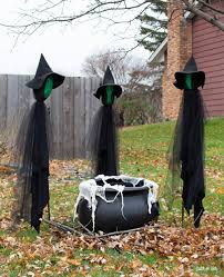 Diy Witch Gathering Using Upcycled Materials Easy Halloween Decorations Halloween Outside Halloween Decorations Diy Outdoor
