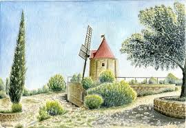 Moulin D Alphonse Daudet Fontvieille Peinture En 2020 Aquarelle Cadre A4 Le Moulin