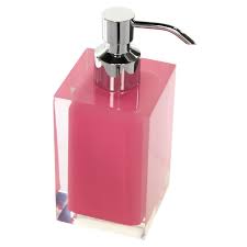 Modern Decorative Square Semi Transparent Fuchsia Hand Soap Dispenser With Chromed Brass Hand Pump Soap Dispenser Soap Dispenser Bathroom Accessories Nameeks